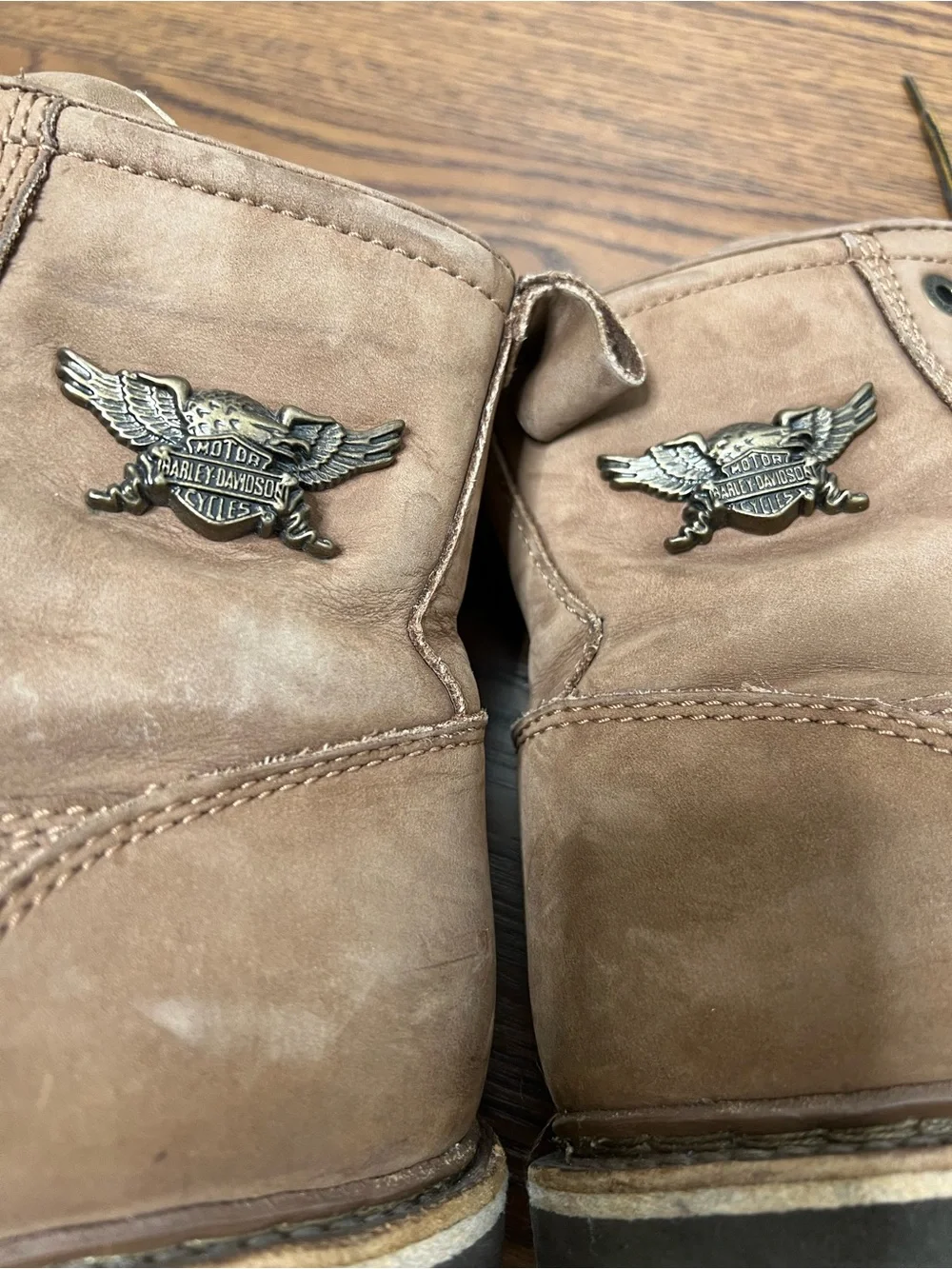 Harley-Davidson Leather Combat boots with a winged emblem detail size Men’s 8.5